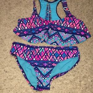 Arizona girls patterned 2 piece swimsuit